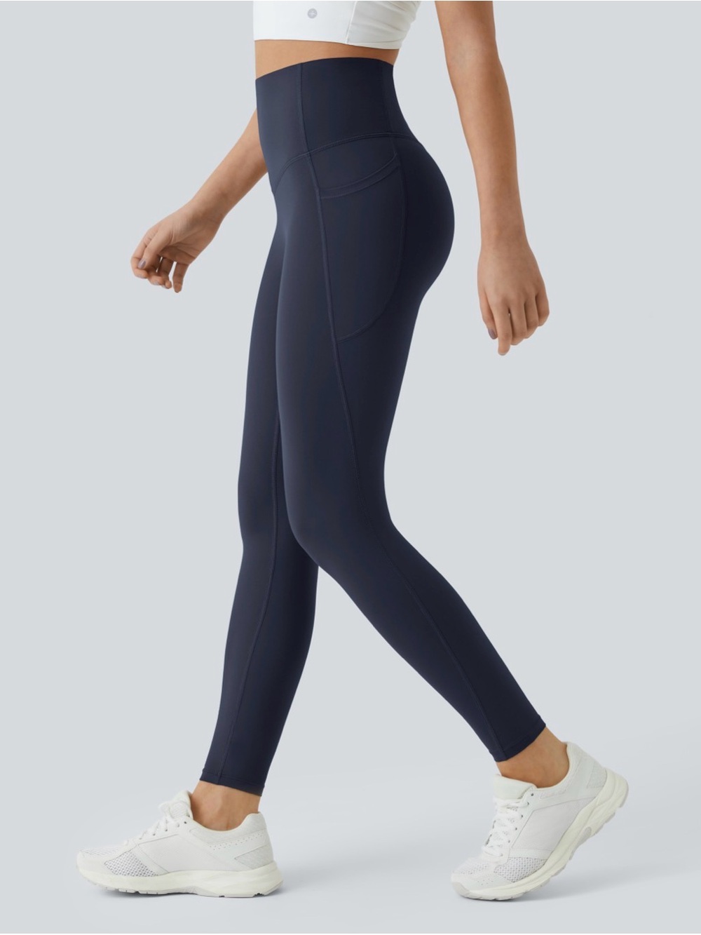 HALARA Navy UltraSculpt™ High Waisted Tummy Control Pocket Shaping 7/8 Length